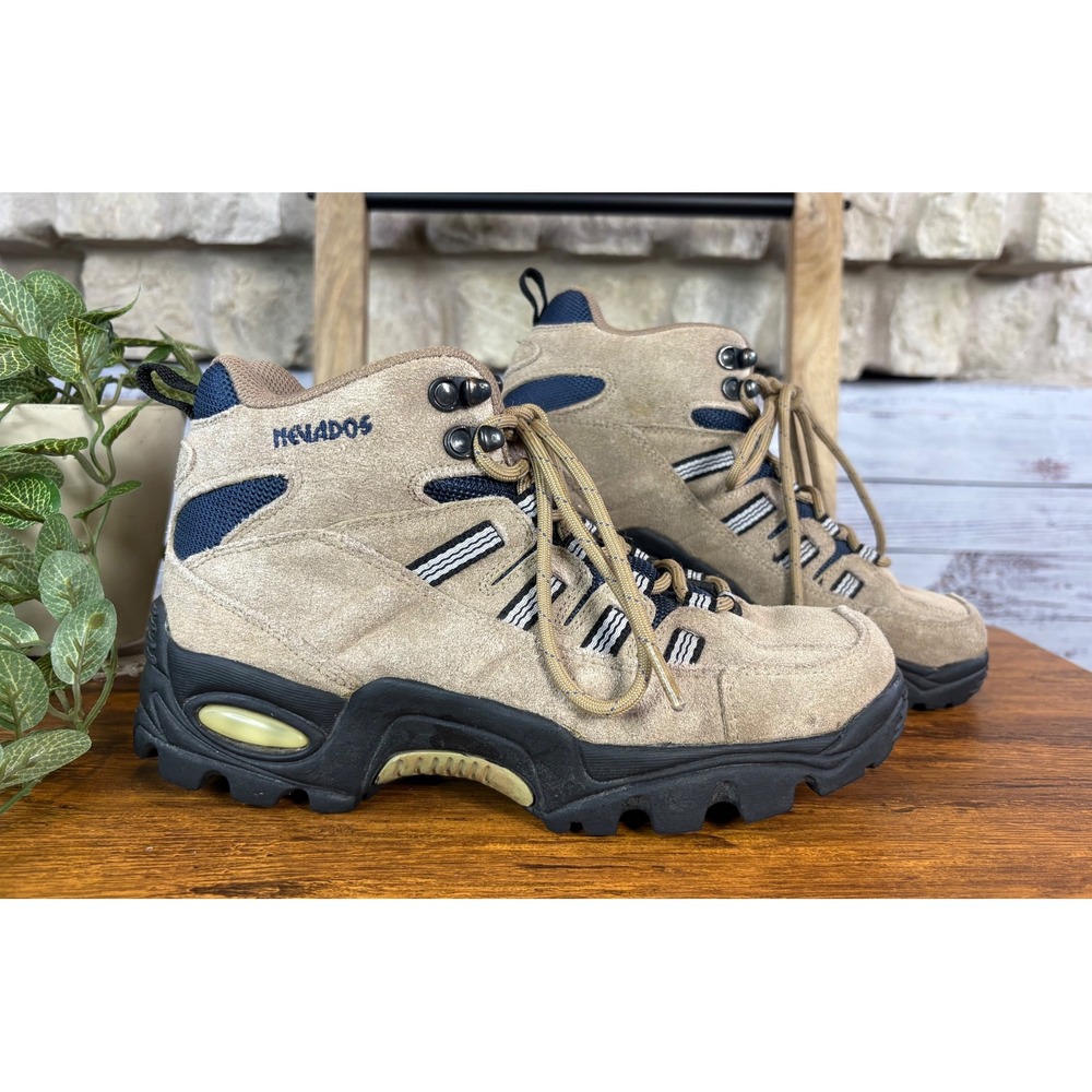 Nevados Womens Tan Navy Suede Mesh Hiking Boots Trail Shoes Size 7.5